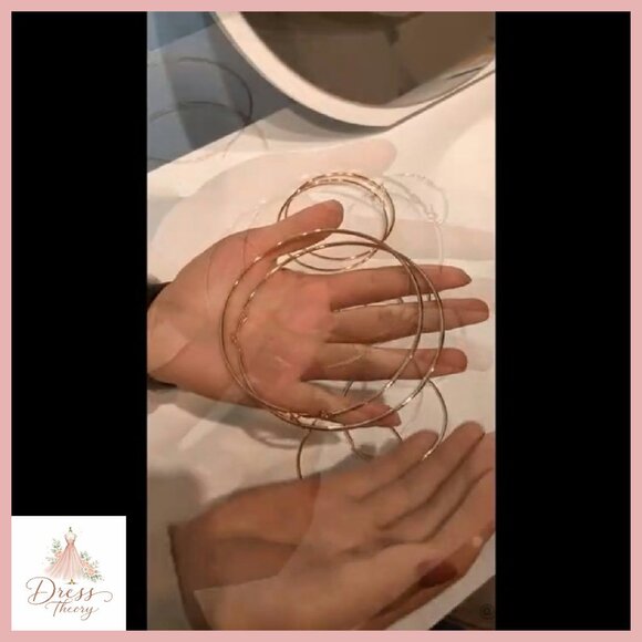 Large 100mm Hoop Earrings Hypoallergenic 14K Gold Plated Statement Jewelry - Picture 7 of 7